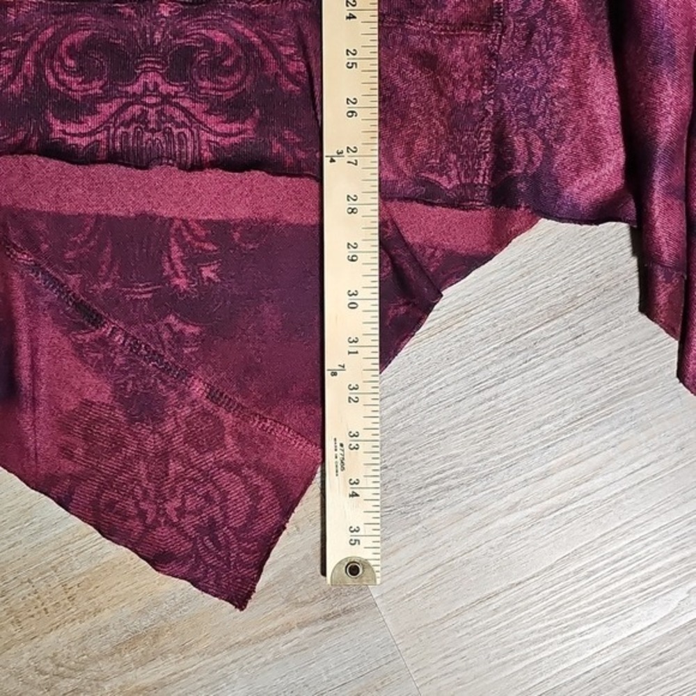 One World Stretchy Asymmetrical Burgundy Women's Tunic Top Wine Color Size 2X - Picture 9 of 10